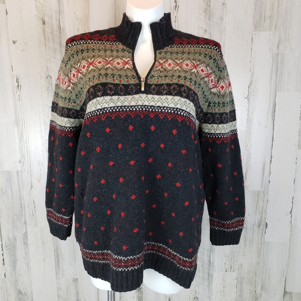 Ralph Lauren Quarter Zip Wool Sweater Size 2X